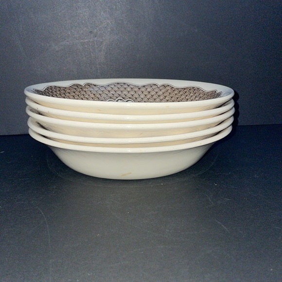 5 Orchid Nobile English Ironstone Tableware Soup Bowls England Staffordshire - Picture 10 of 11